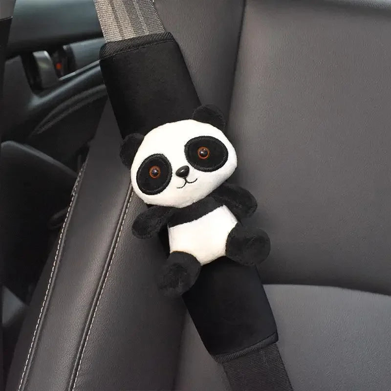 Automobile Safety Belt Decoration Cartoon Panda Safety Belt Shoulder Pad Plush Protector Pad for Kids Car