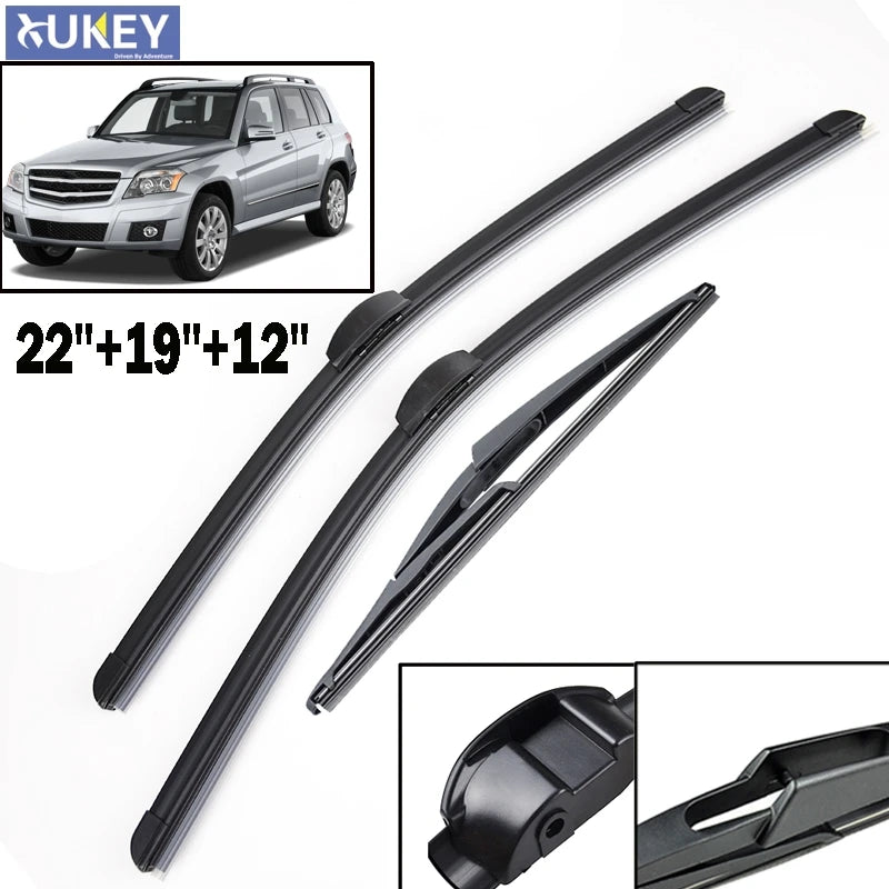 Front & Rear Windshield Wiper Blade Set for Mercedes-Benz Glk 2008-2014