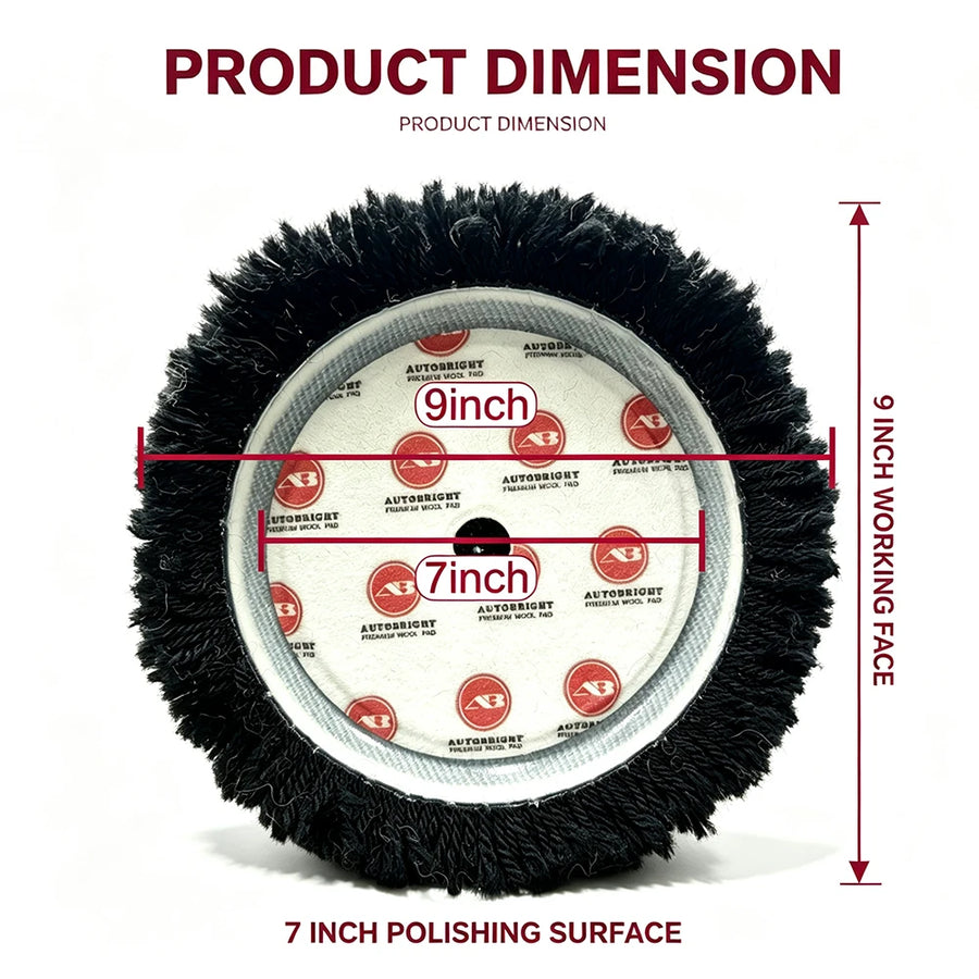 Wool Polishing Pad, 7-Inch Backing & 9-Inch Face