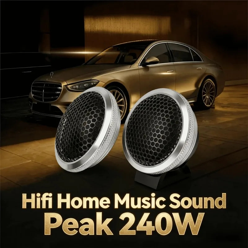 1-Inch 240W 4-Ohm Silk-Dome Car Audio Tweeters
