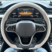 Universal D-shaped Leather Car Steering Wheel Cover