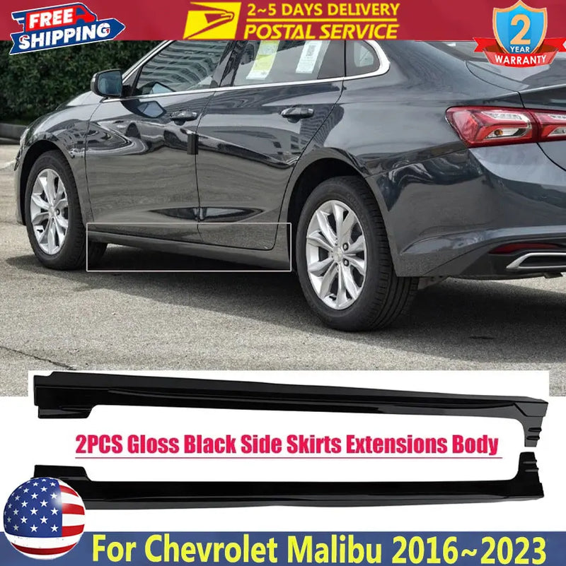 2-Piece Side Skirt Extension Kit for Chevrolet Malibu 2016-2023