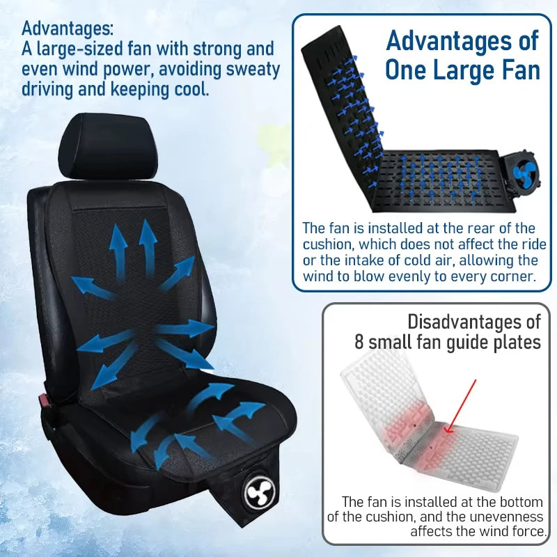 Universal 12V Ventilated Cooling Car Seat Cushion