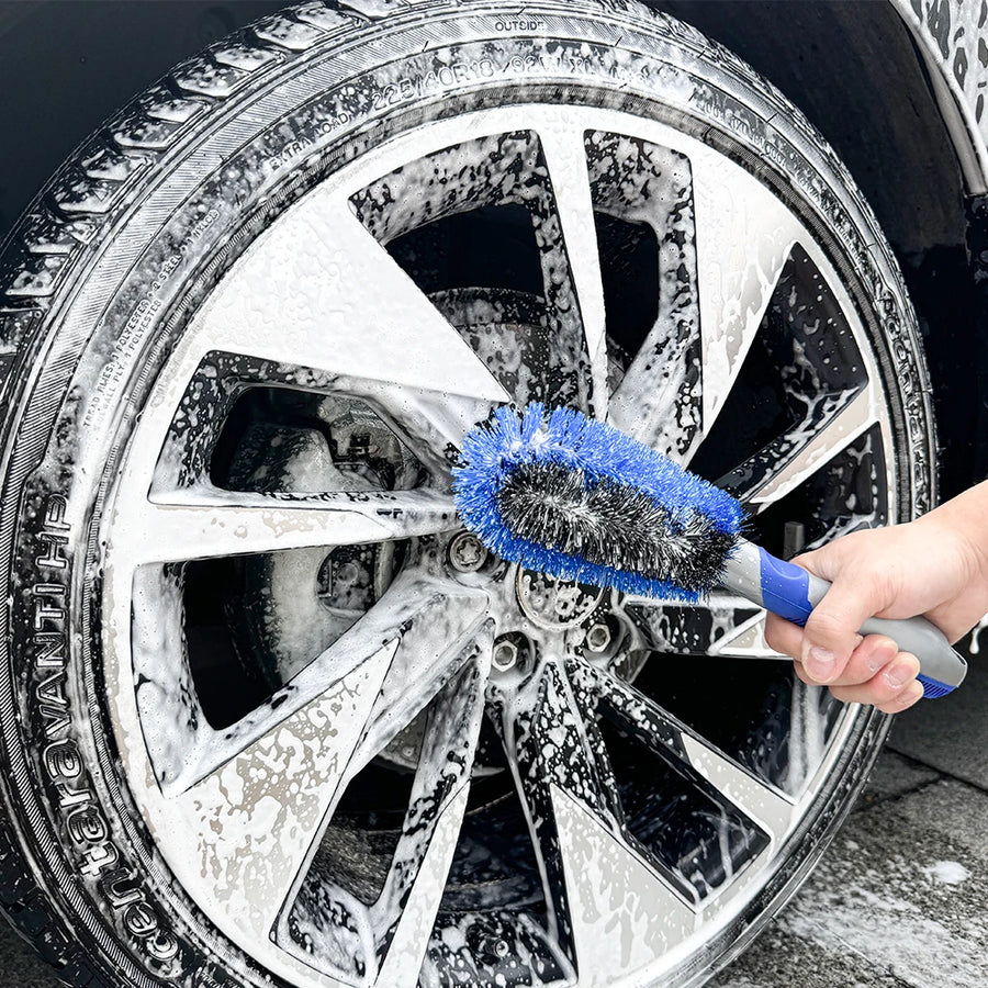 Blue Wheel & Tire Cleaning Brushes - Single or 3-Piece Set