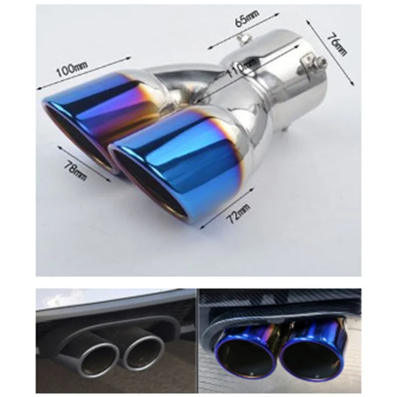 Universal Dual-Outlet Exhaust Tip, 3/3.0-Inch