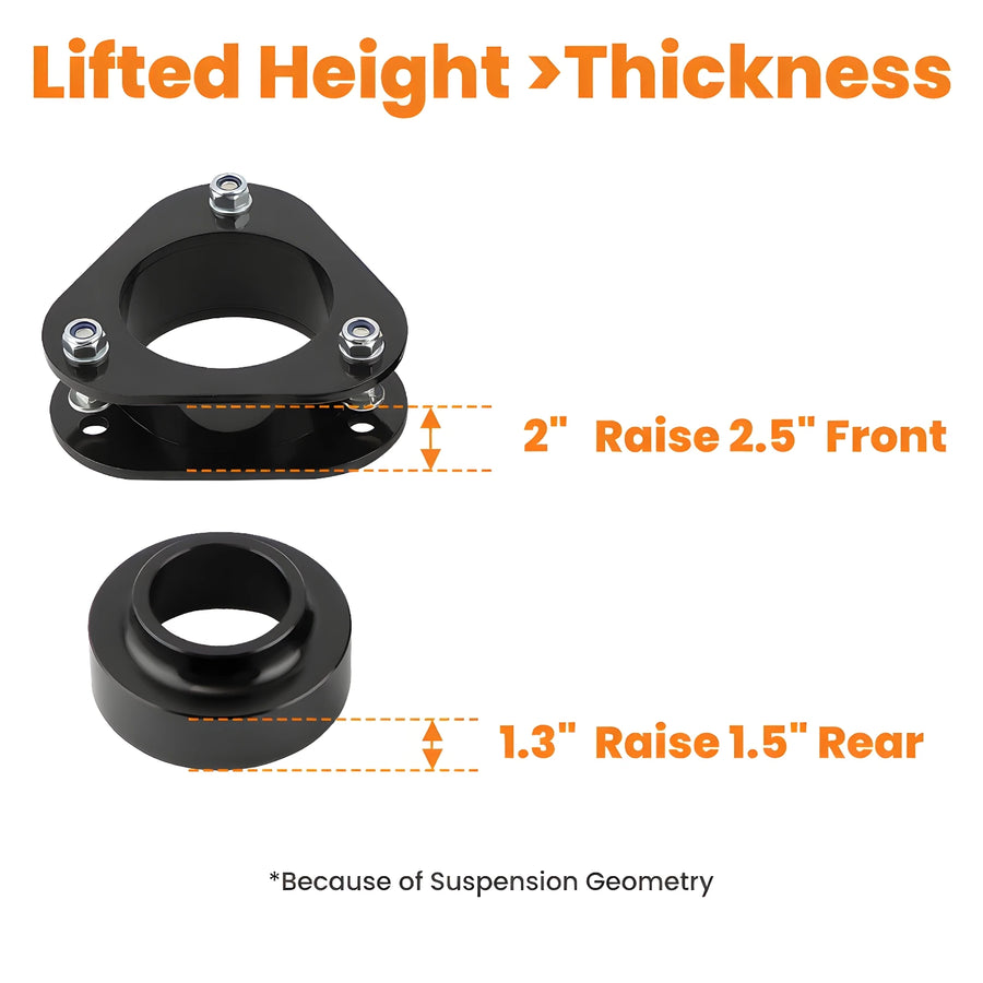 Front 2" Rear 1.5" Full Leveling Lift Kit with Spacers for Toyota RAV4 2006-2018
