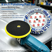 Twisted-Wool Polishing Pad, 9-Inch Face / 7-Inch Backing