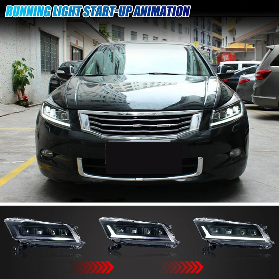 Honda Accord 8th-Gen Sedan LED Headlight Pair – 2008–2012