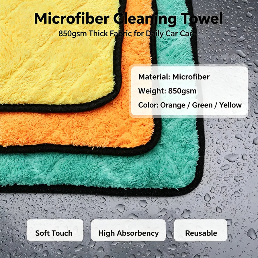 850 GSM Quilted Microfiber Detailing Towel, 40 x 40 cm