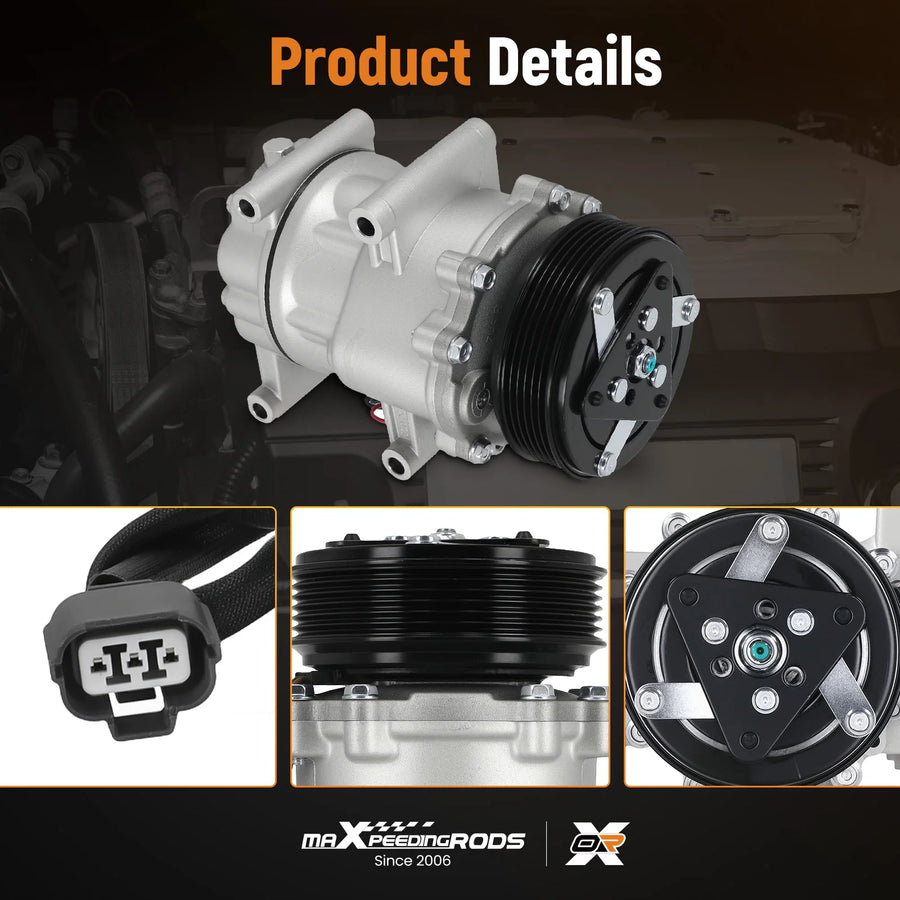A/C Compressor Assembly for Honda Civic 1.7L 2002-2005, 6-Groove