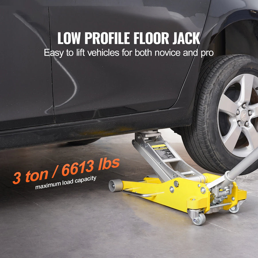 2/3-Ton Aluminum Hydraulic Racing Floor Jack with Dual-Piston Quick Lift