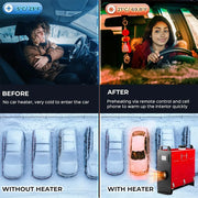 For Car RV Indoors Diesel Air Heater 8KW 12V 24V APP Bluetooth 110V AC Adapter