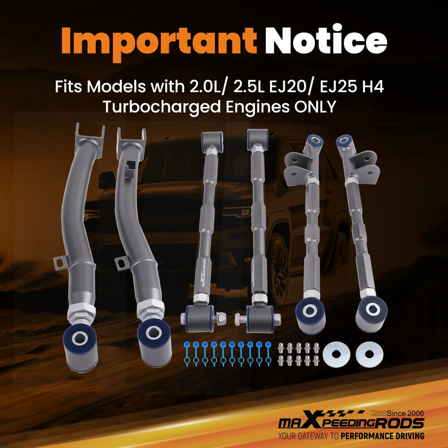Adjustable Rear Control Arm Kit for 2002–2007 Subaru Impreza/WRX/STI