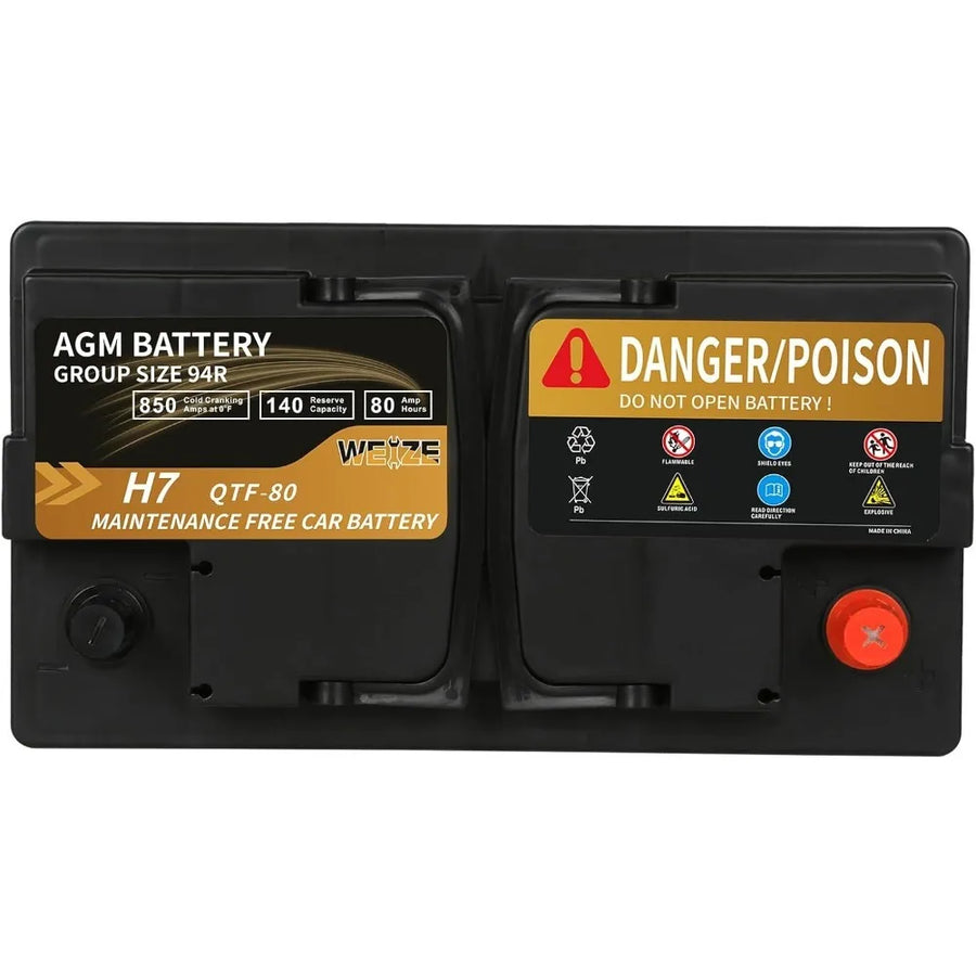 H7 Group 94R 12V 80Ah AGM Automotive Battery - 850 CCA