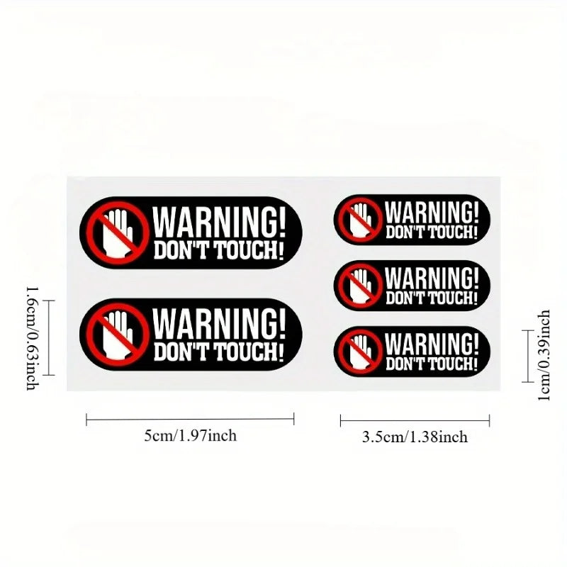 Warning “Don’t Touch” Waterproof Vinyl Decal Set – 3 Colors