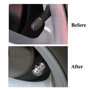 4-Piece Skull Tire Valve Cap Set with Copper Cores