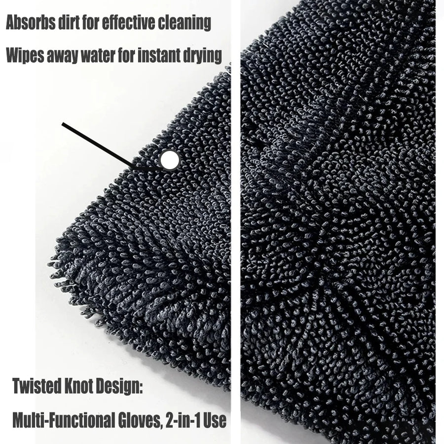 Twisted-Loop Microfiber Car Wash & Drying Mitt