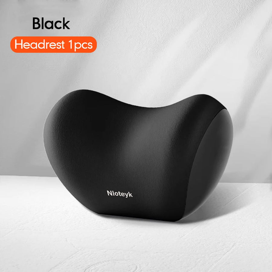Universal Memory-Foam Car Neck Pillow and Lumbar Support Cushion Set