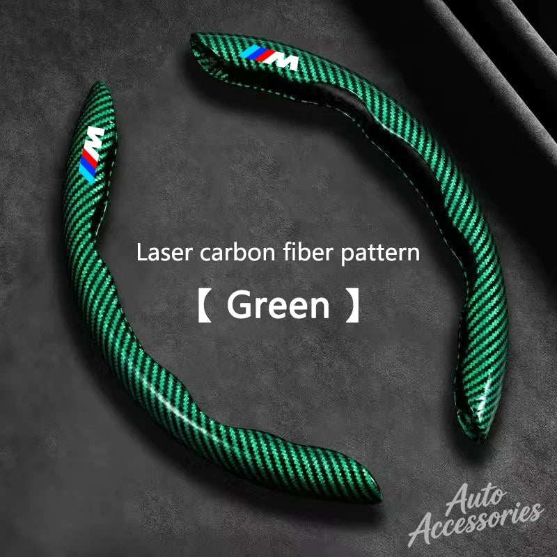 2-Piece M-Style Carbon-Fiber-Pattern Steering Wheel Cover