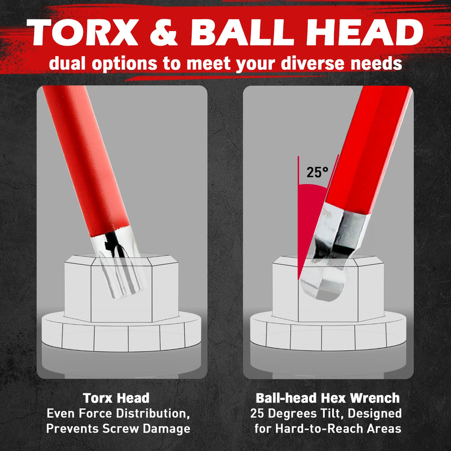 30-Piece Long-Arm Ball-End Hex and Torx Key Set