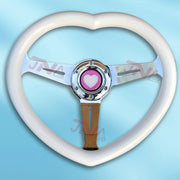 Yellow Heart Shape Racing Sports Car Steering Wheel JDM Style Aftermarket Steering Wheel