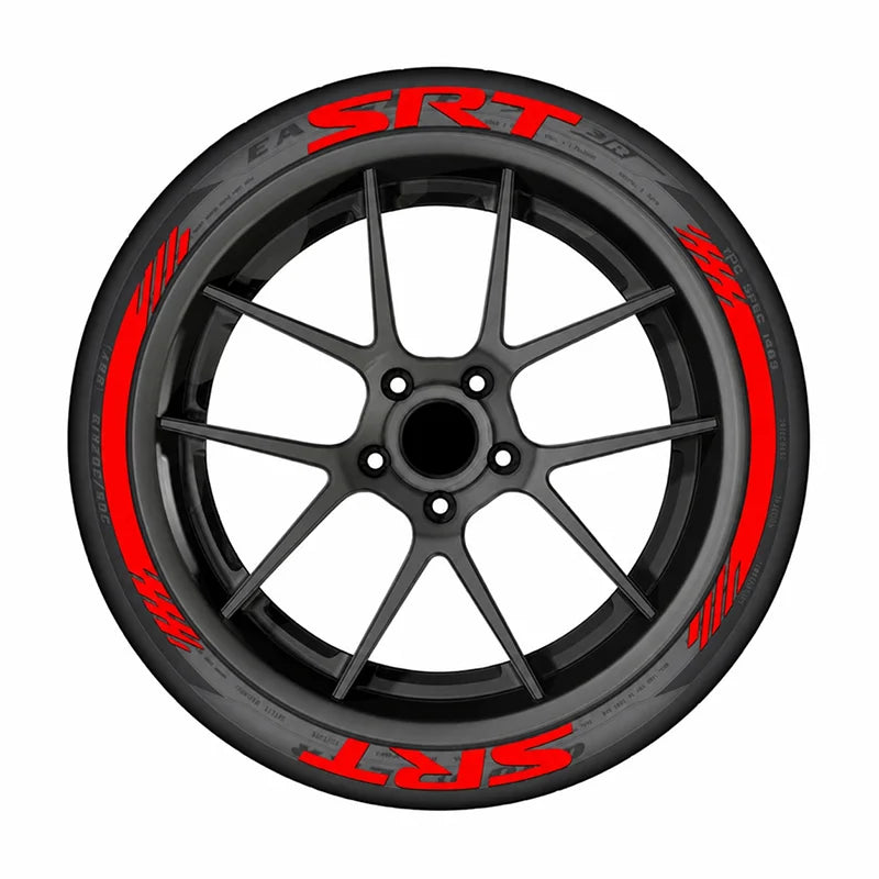 For 2 Tires Sports 4PCS 3D Tire Letter Stickers Waterproof Pvc Racing Wheel Decals Car