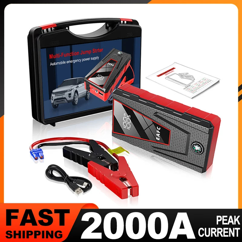 600A-2000A 12V Portable Car Jump Starter and Power Bank
