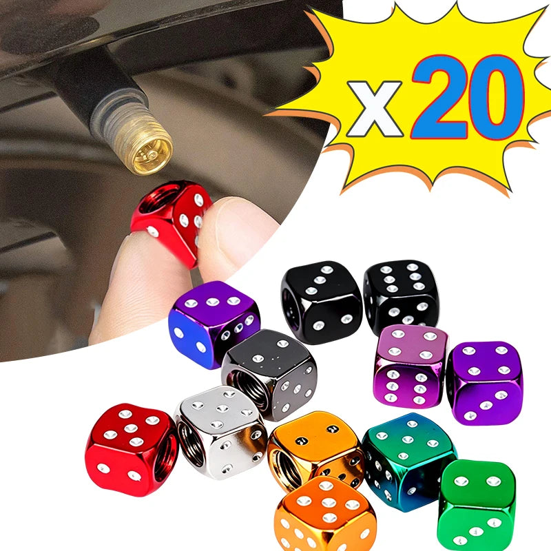 Aluminum Dice Tire Valve Stem Caps – Universal Dust Covers for Cars, Trucks