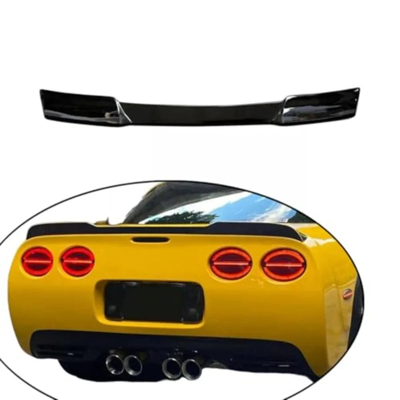 Rear Spoiler Wing for Chevrolet Corvette C5 ZR1 Extended Style Glossy Black Plastic 1997-2004