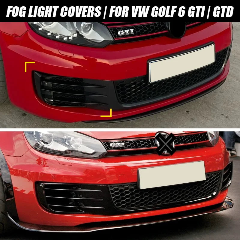 Gloss Black Front Bumper Lip & Splitter for 2008–2012 Volkswagen Golf