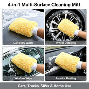 Dual-Sided Faux Wool Car Wash Mitt - 26 x 19 cm
