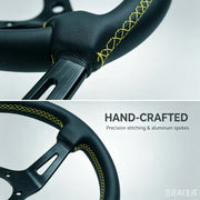 340 mm Deep-Dish Racing Steering Wheel – Leather or Suede