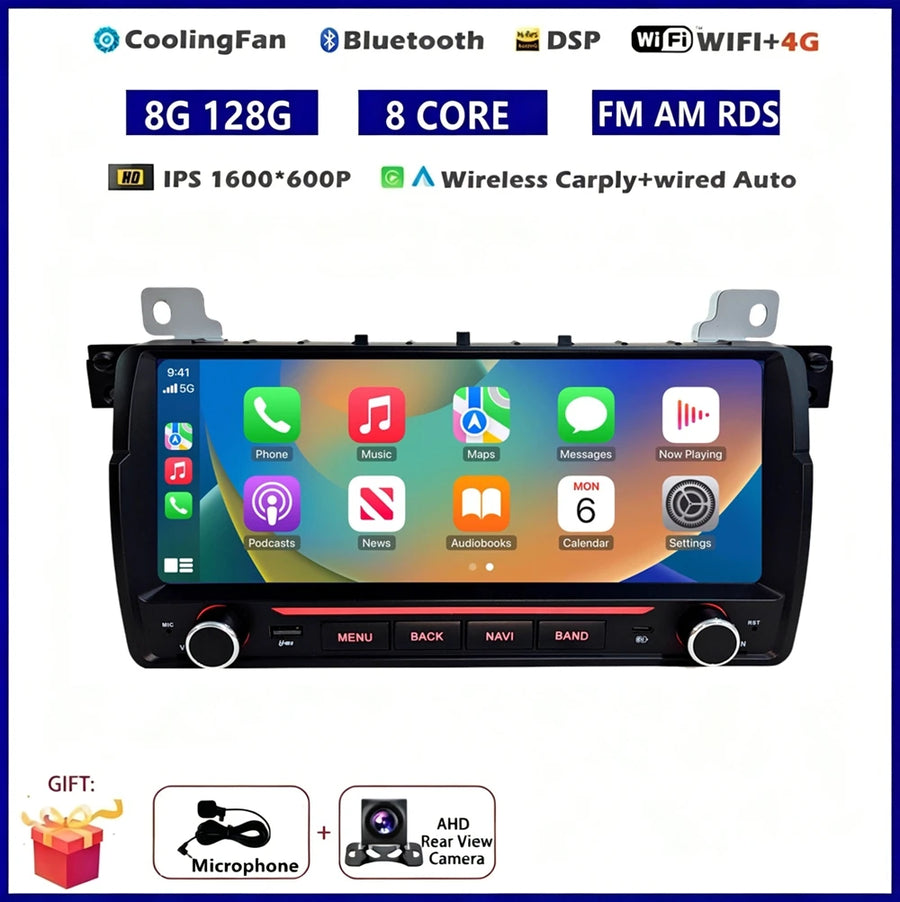 9.7-Inch Wireless CarPlay/Android Auto Radio for BMW E46