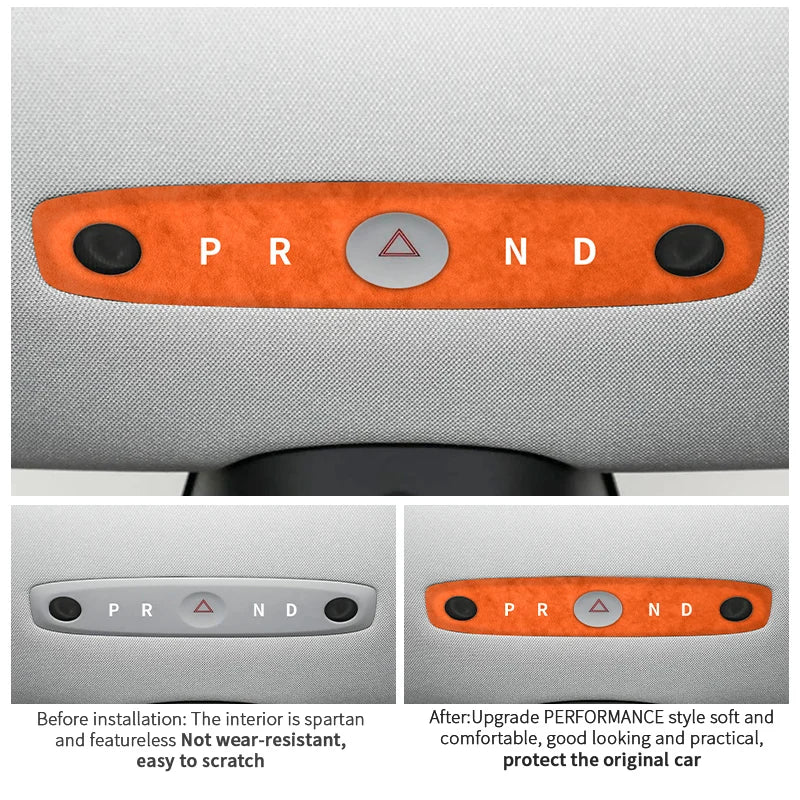 Alcantara-Look Front Reading Light Panel Trim for Tesla Model 3/Y