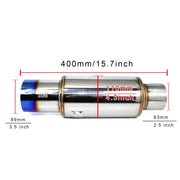 HKS Universal Stainless Steel Straight-Through Exhaust Muffler – 2, 2.5 or 3-Inch Inlet, 3.5-Inch Tip