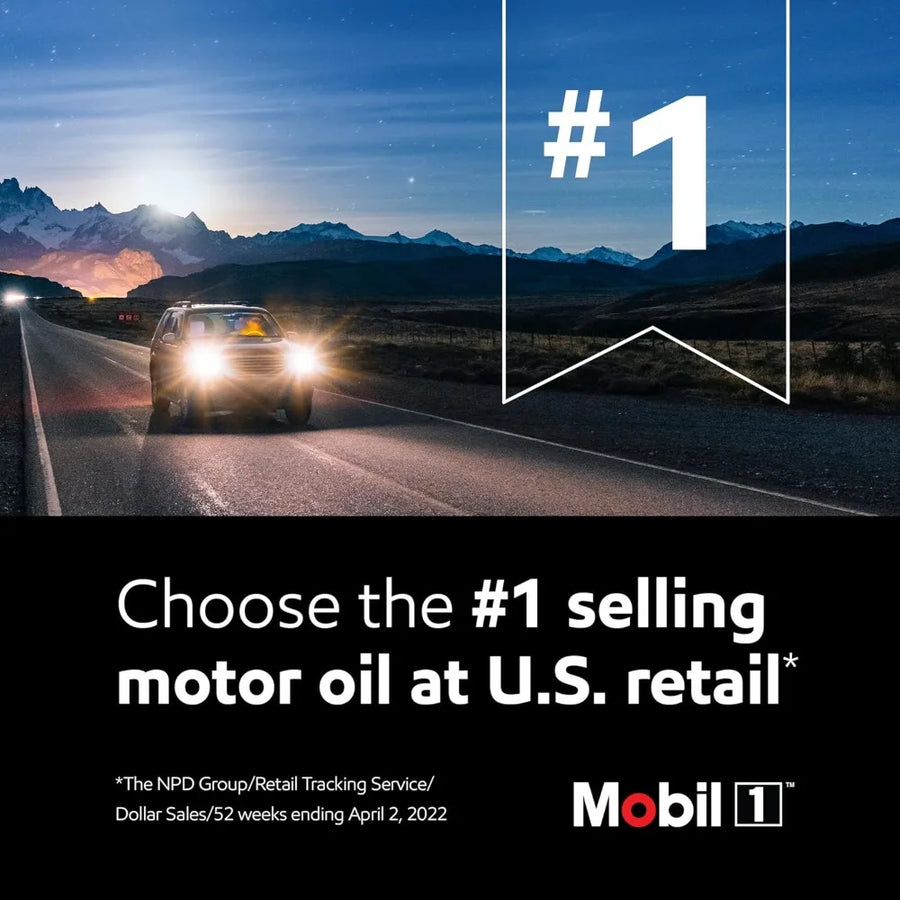 Mobil 1 Extended Performance High Mileage 0W-20 Motor Oil, 1 Quart Case of 6