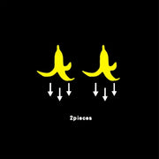 2-Piece Banana Peel Button Vinyl Car Decal Set