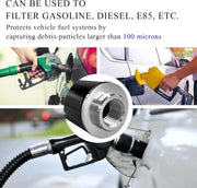 High Flow Inline Fuel Filter 100 Micron Cleanable 6AN 8AN 10AN Adapter Universal