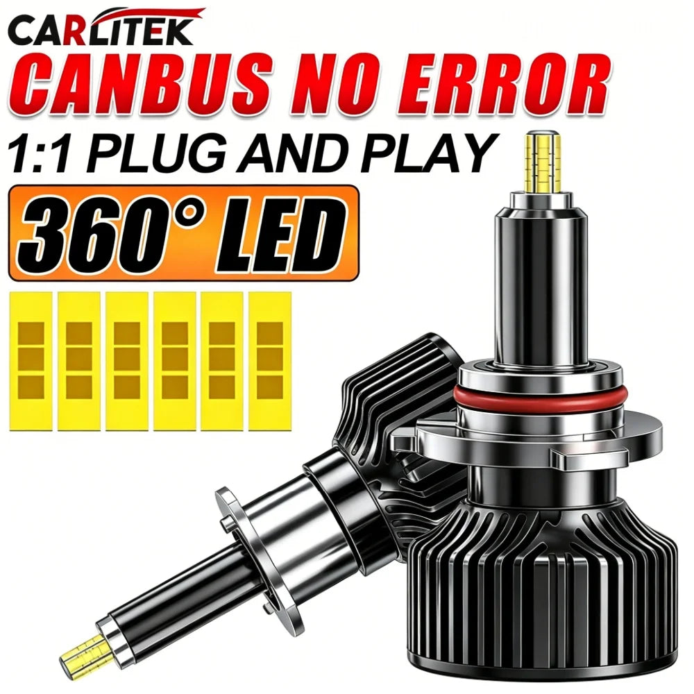 2-Piece H1/H7/H11/9005/9006/9012 LED Headlight Bulb – 6000K, CANBUS