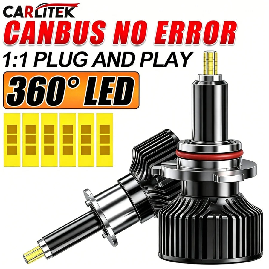 2-Piece H1/H7/H11/9005/9006/9012 LED Headlight Bulb – 6000K, CANBUS