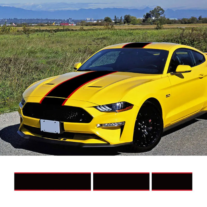3-Piece Racing Stripe Kit for Ford Mustang – 390 × 40 cm