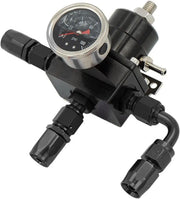 Universal Adjustable Fuel Pressure Regulator Kit 100psi Guage AN6 Fitting Black