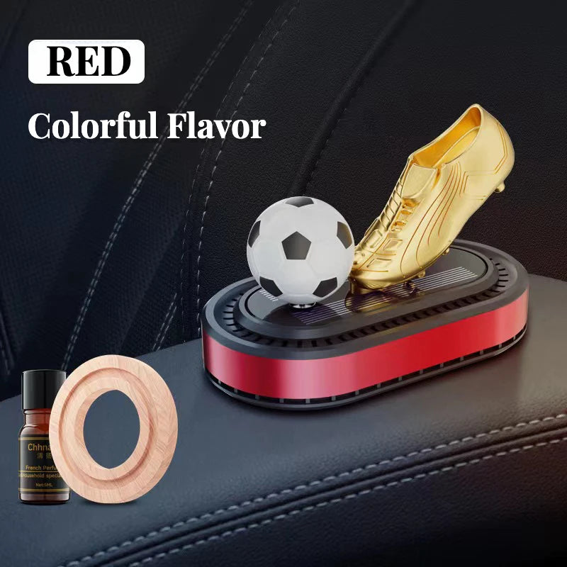 Solar-Powered Rotating Football Car Aroma Diffuser