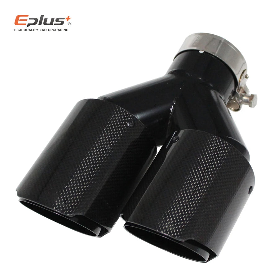 Universal Y-Shaped Dual-Outlet Carbon-Fiber & Stainless Steel Exhaust Tip