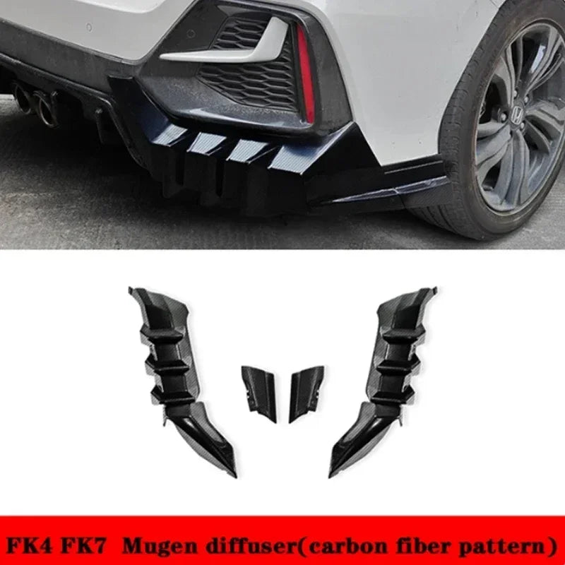 Rear Bumper Diffuser for Honda Civic FK4/FK7 Hatchback 2016-2021