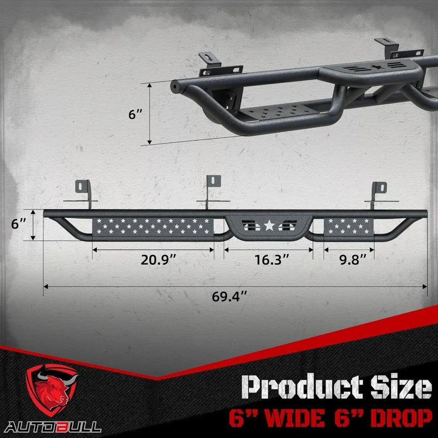 Running Board Set for 2007–2018 Jeep Wrangler – 4 Door