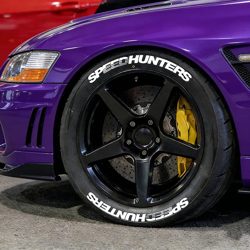 Universal 4PCS Speedhunters 3D Thickened Tire Stickers Car Wheel Rim Decals Waterproof Without Glue Auto Racing Exter