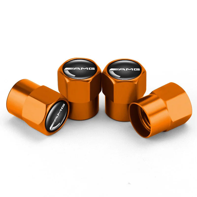 Mercedes-Benz-Style Aluminum Tire Valve Caps – 4-Piece Set