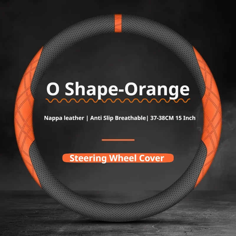 Nappa Steering Wheel Cover for Audi B8 A3 8P B6 B7 A6 A5 A8 D3 C8 Q7 4L F3 8t B9