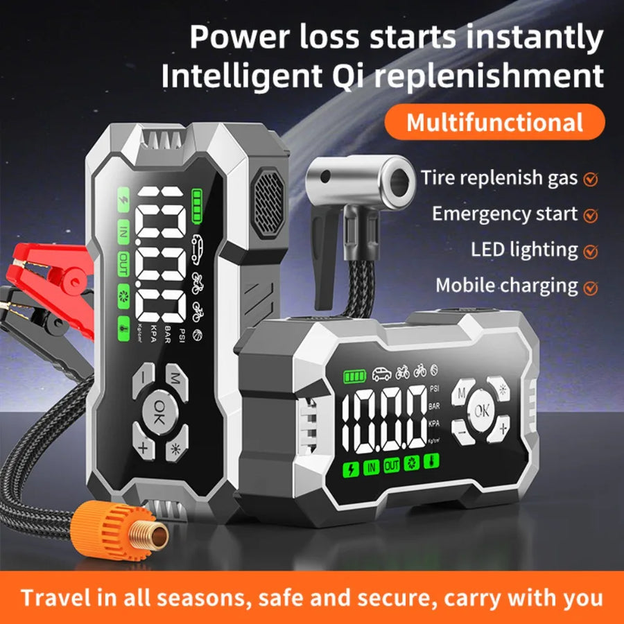 4000A 12V Car Jump Starter and Tire Inflator Power Station